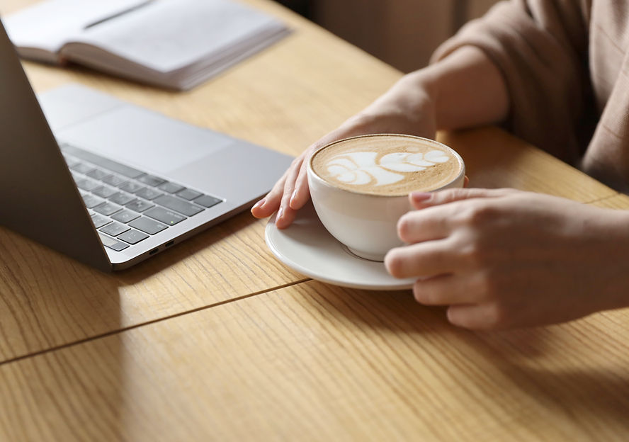 Person drinking coffee