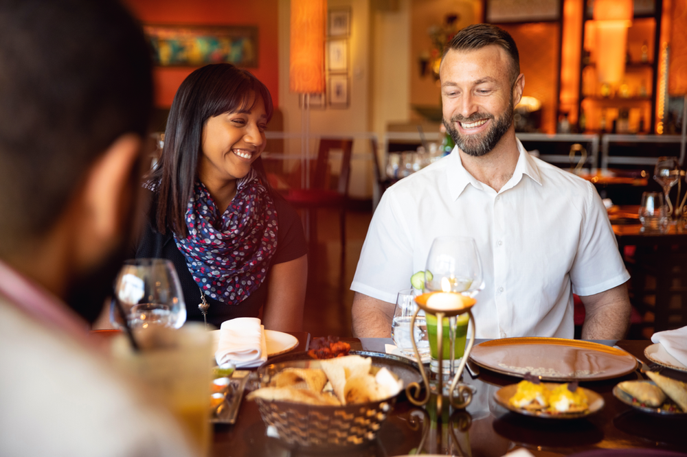 Dining at a restaurant