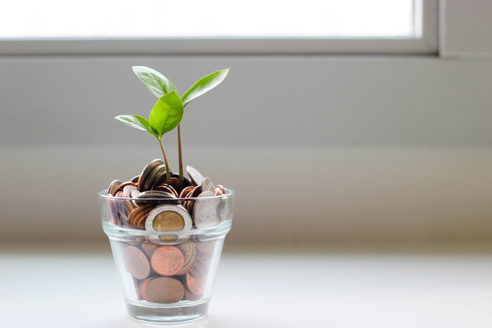 Coins in a glass